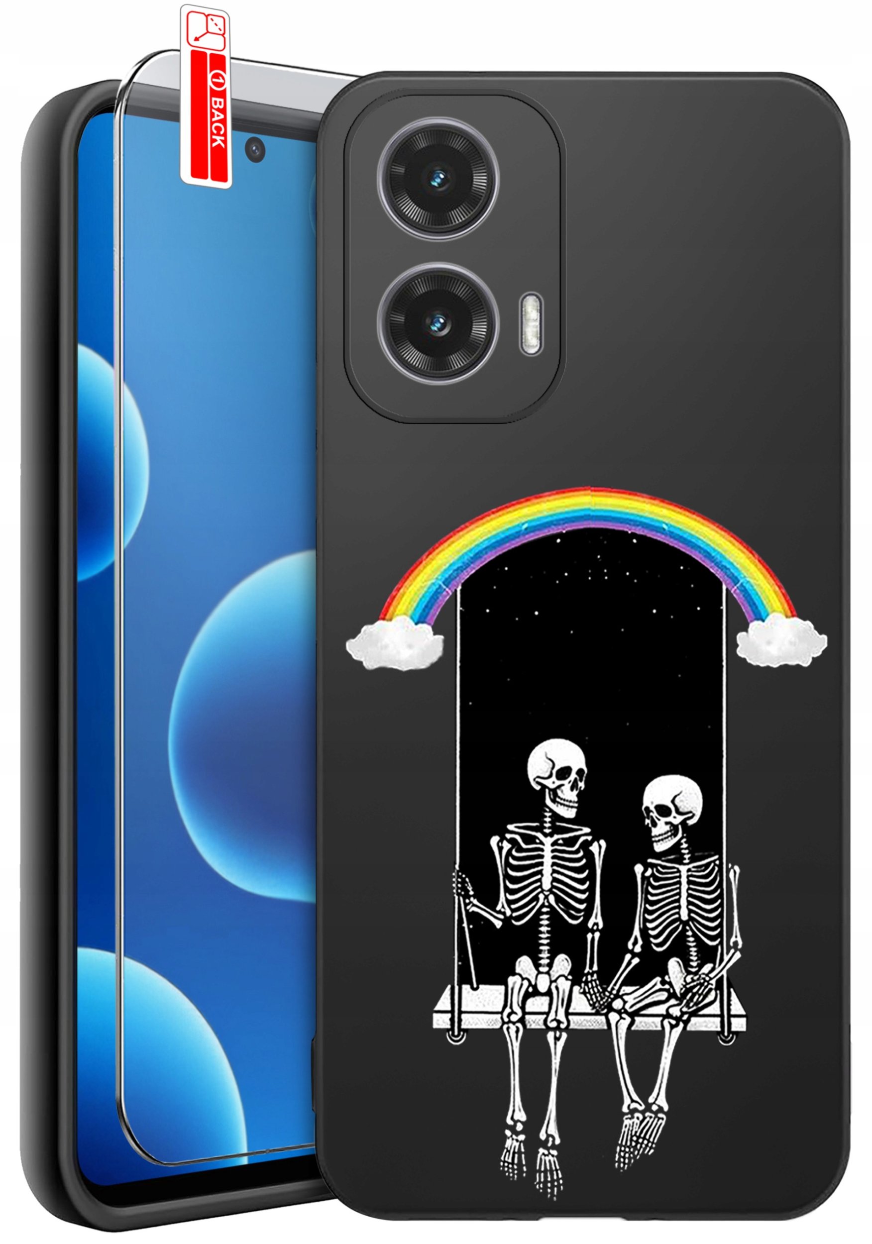 ETUI do Motorola Moto G45 5G | WZORY | SILIKONOWE MATT CASE + SZKŁO 9H