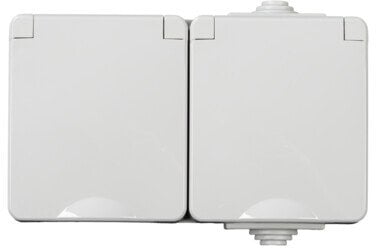 Kanlux Gniazdo zasilające podwójne francuski z ochroną styków TEKNO IP65GR GN1x2P+Z hermetyczny natynkowy IP65 szary 39224