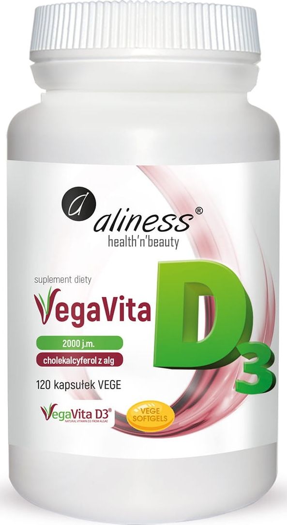 Aliness Witamina D3 Z Alg 2000 J.m. 120 Kaps Vegavita D3 Aliness Cholekalcyferol Z Alg