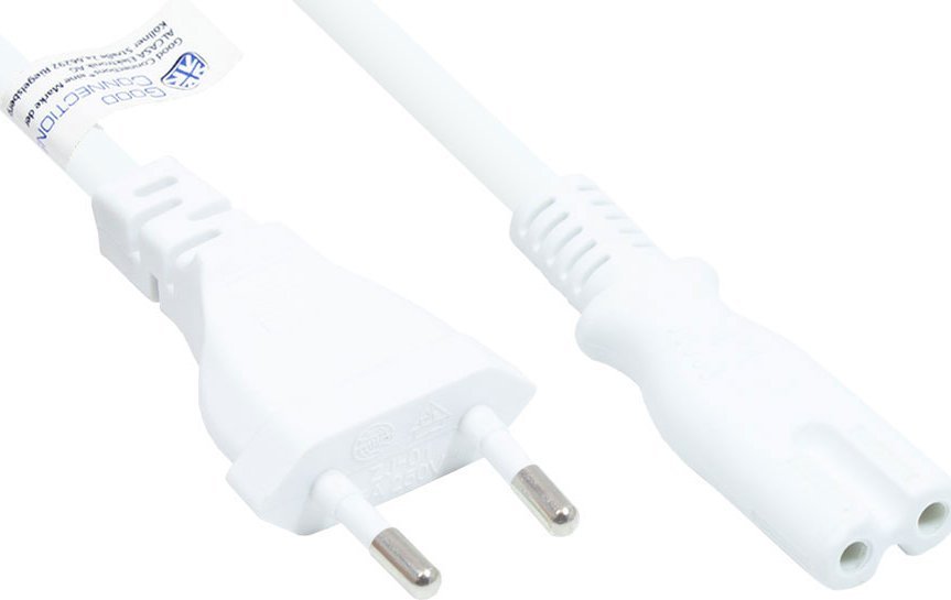 Kabel zasilający Good Connections Good Connections Euro-Netzkabel an C7/Euro 8 Bu. weiß 1,8m