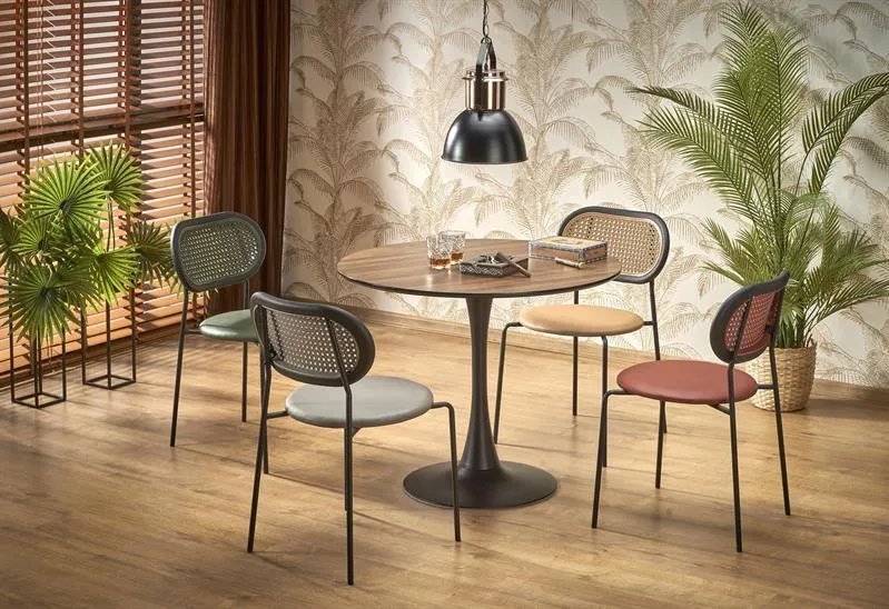 Stół OLMO 90x90 dąb/czarny HALMAR