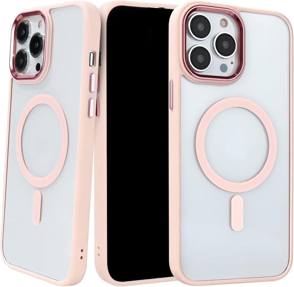 Etui Magnetyczne Magsafe MagMat do Apple iPhone 15 Pro Max, półprzezroczyste, różowe