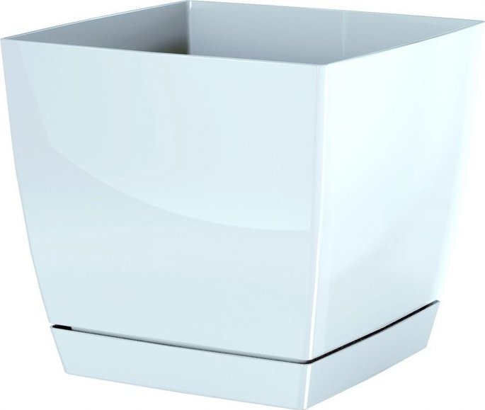 Prosperplast Doniczka z podstawką Coubi DUKP155 Biała