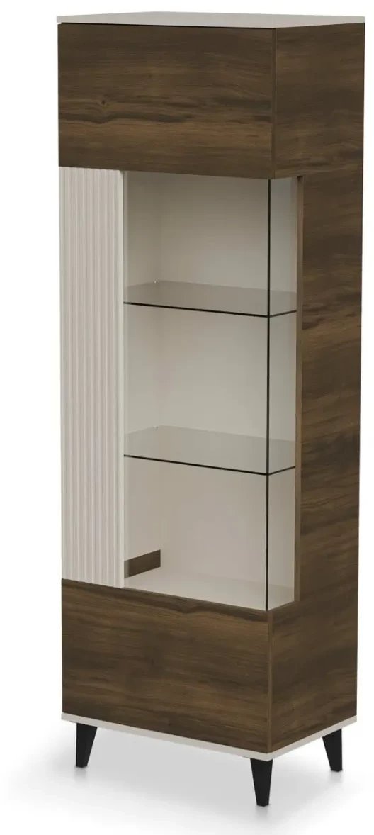 Witryna wysoka RANDOM 2 W-1 60cm orzech/kaszmirowa HALMAR