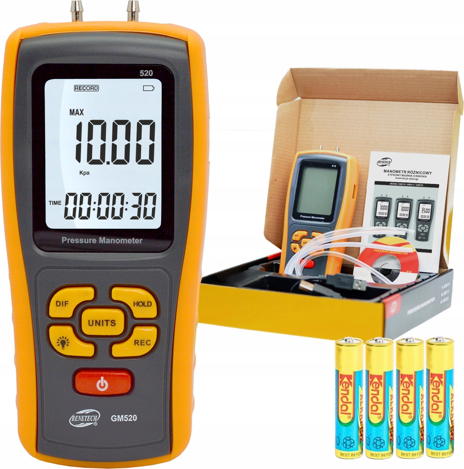 Manometr różnicowy cyfrowy miernik ciśnienia USB +