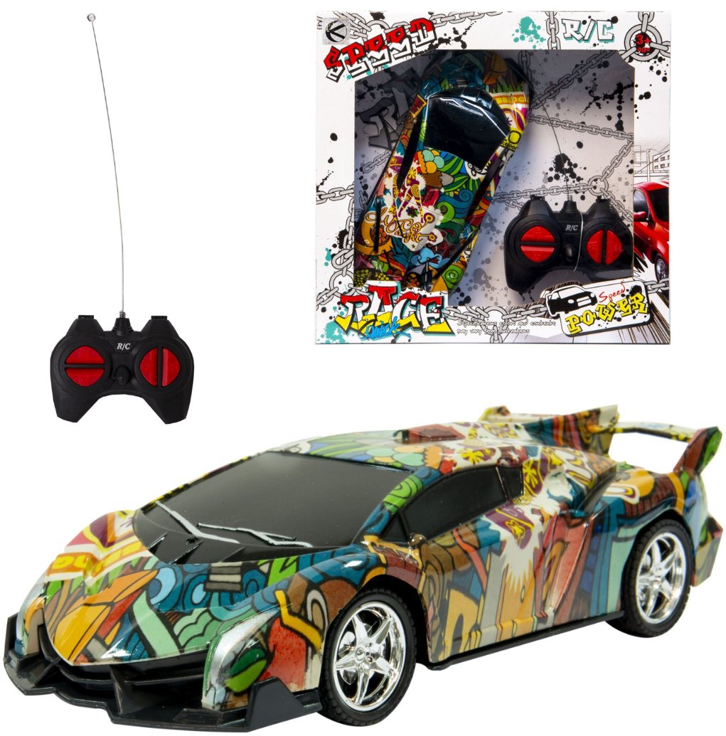 Samochód sportowy zdalnie sterowany grafitti