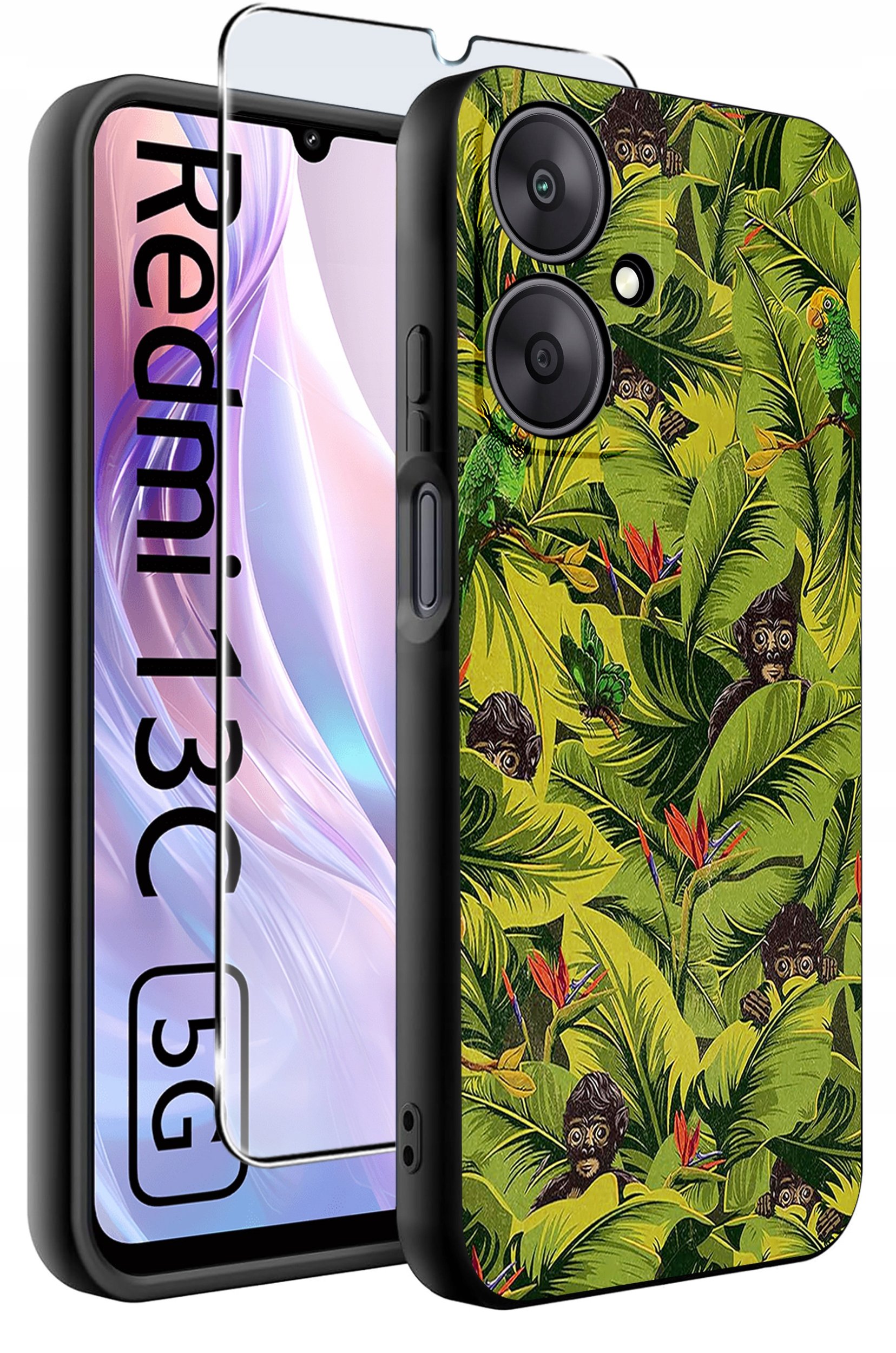 ETUI do Xiaomi Redmi 13C 5G WZORY |SILIKONOWE MATT CASE +SZKŁO HARTOWANE 9H