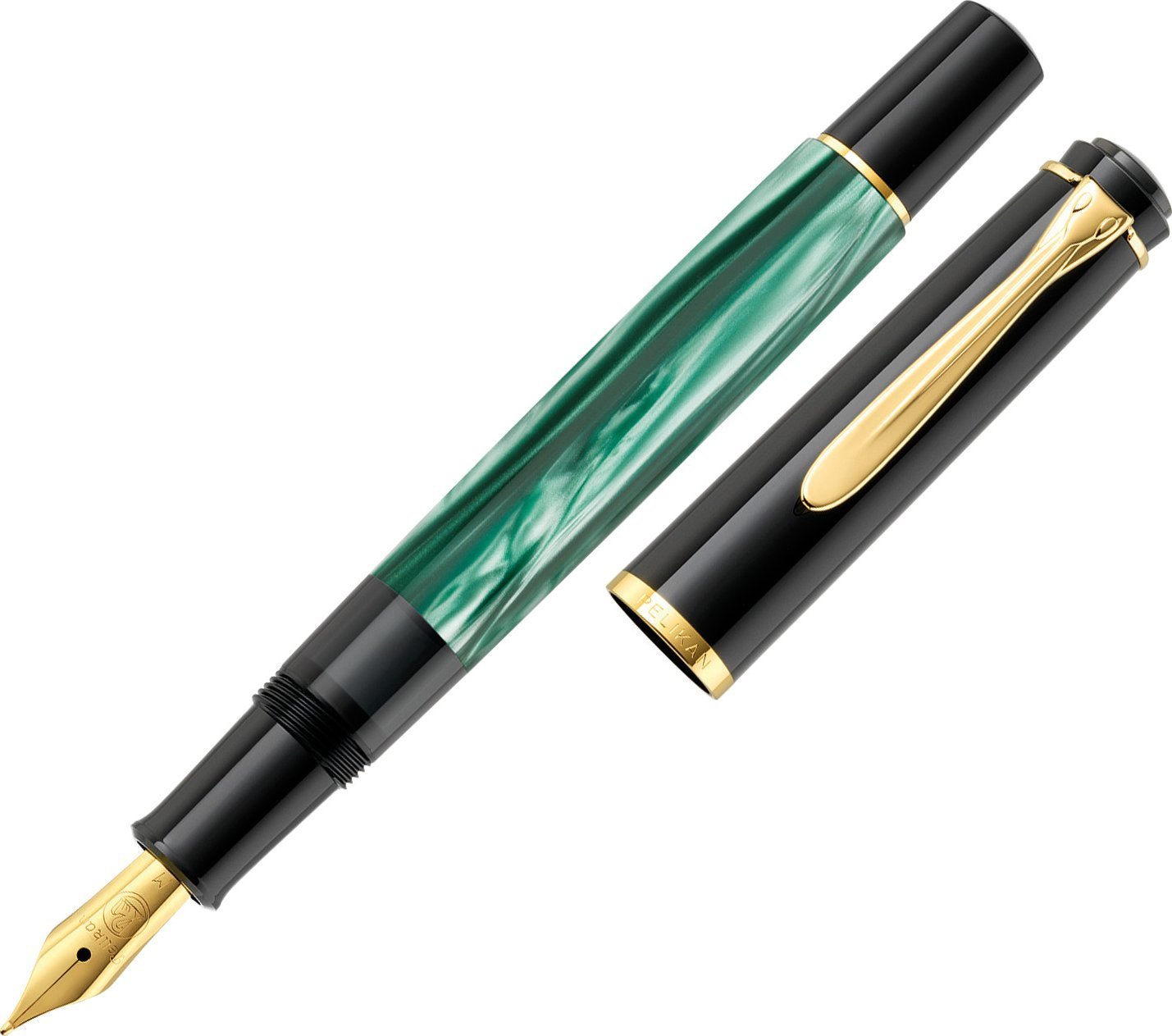 Pelikan Pelikan 994103 wieczne pióro Wbudowany system napełniania Czarny, Złoto, Zielony, Marmurowy kolor 1 szt.