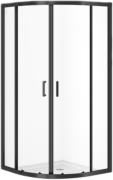 Cersanit KABINA PRYSZNICOWA półokrągła ZIP czarna 80X80X190 szkło TRANS