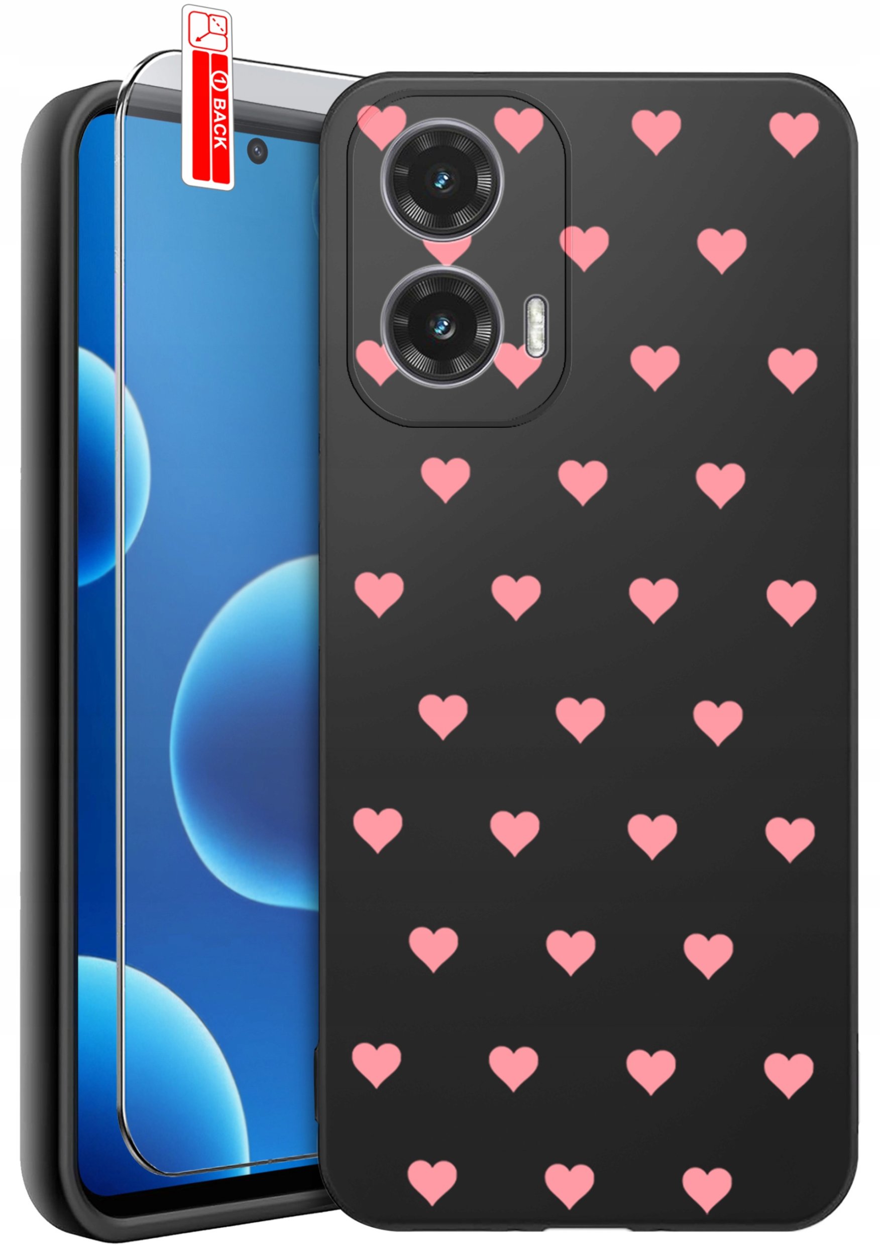 ETUI do Motorola Moto G45 5G | WZORY | SILIKONOWE MATT CASE + SZKŁO 9H