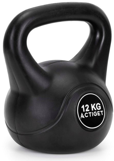 Kettlebell 12 kg odważnik, hantla do ćwiczeń ABS kula do treningu siłowego, czarny UNIWERSALNY