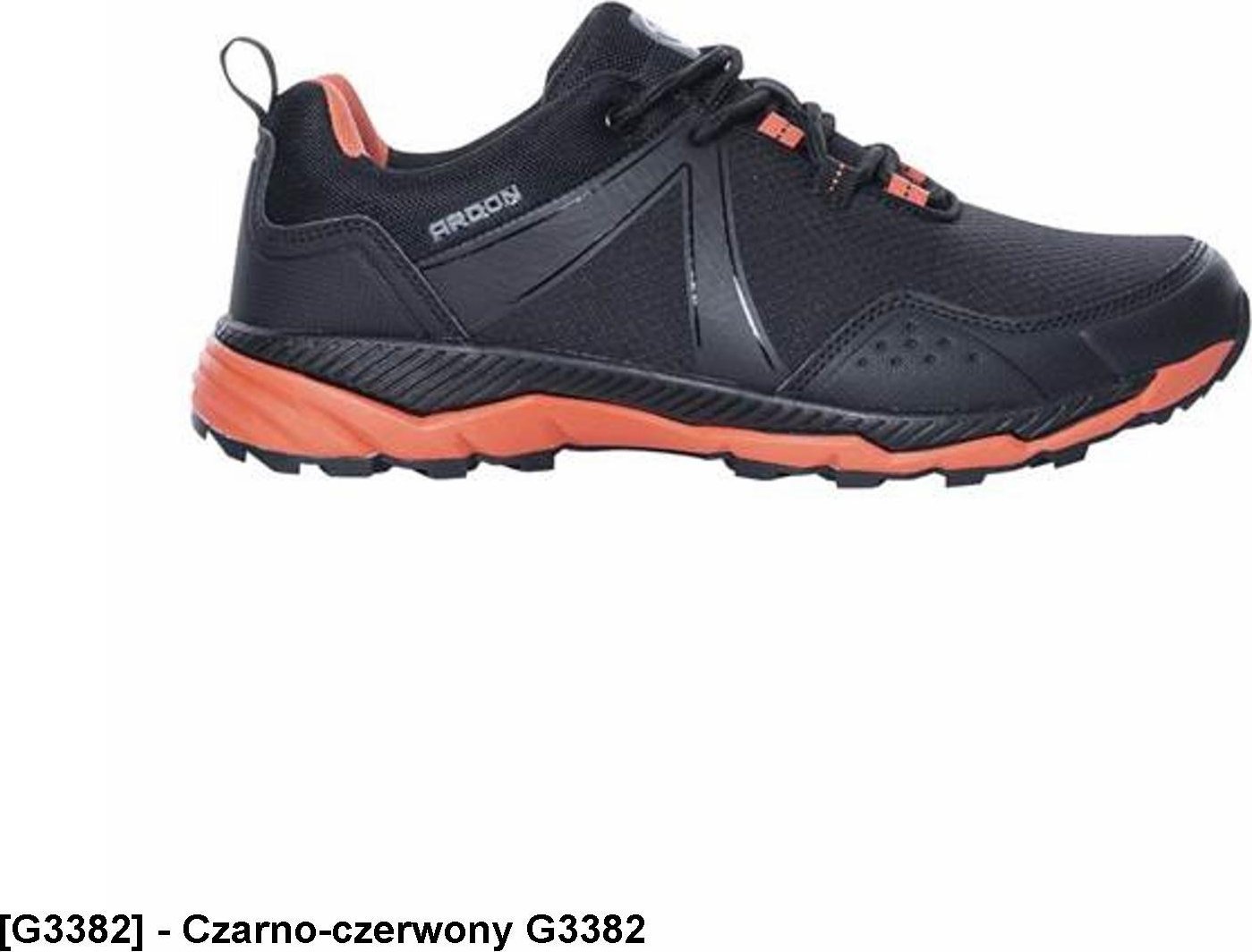 Ardon ARDONWINNER - lekki półbut tekstylny w sportowej stylistyce white, tkanina typu MESH, oddychająca podszewka, - Czarno-czerwony G3382 38