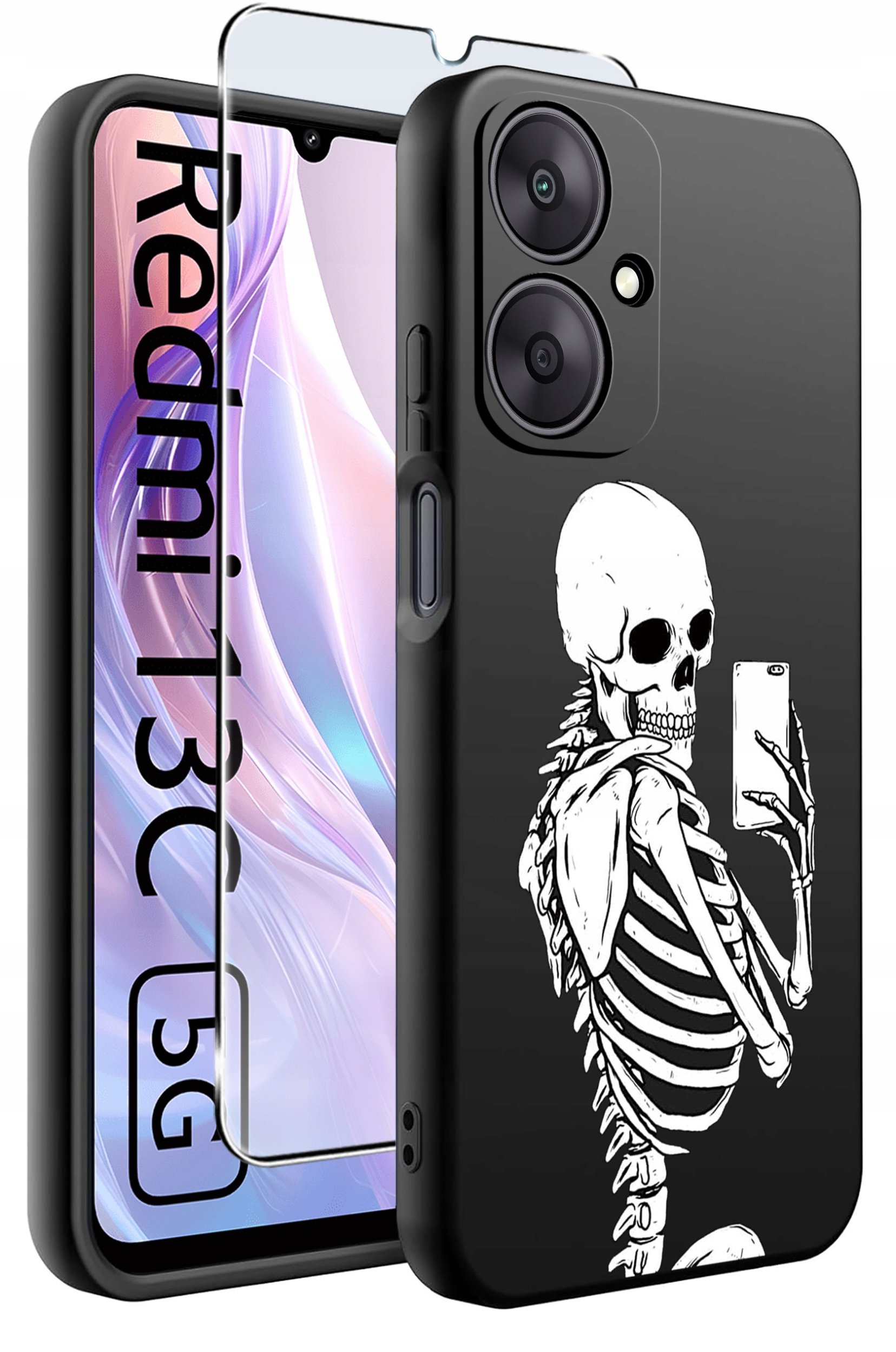 ETUI do Xiaomi Redmi 13C 5G WZORY |SILIKONOWE MATT CASE +SZKŁO HARTOWANE 9H