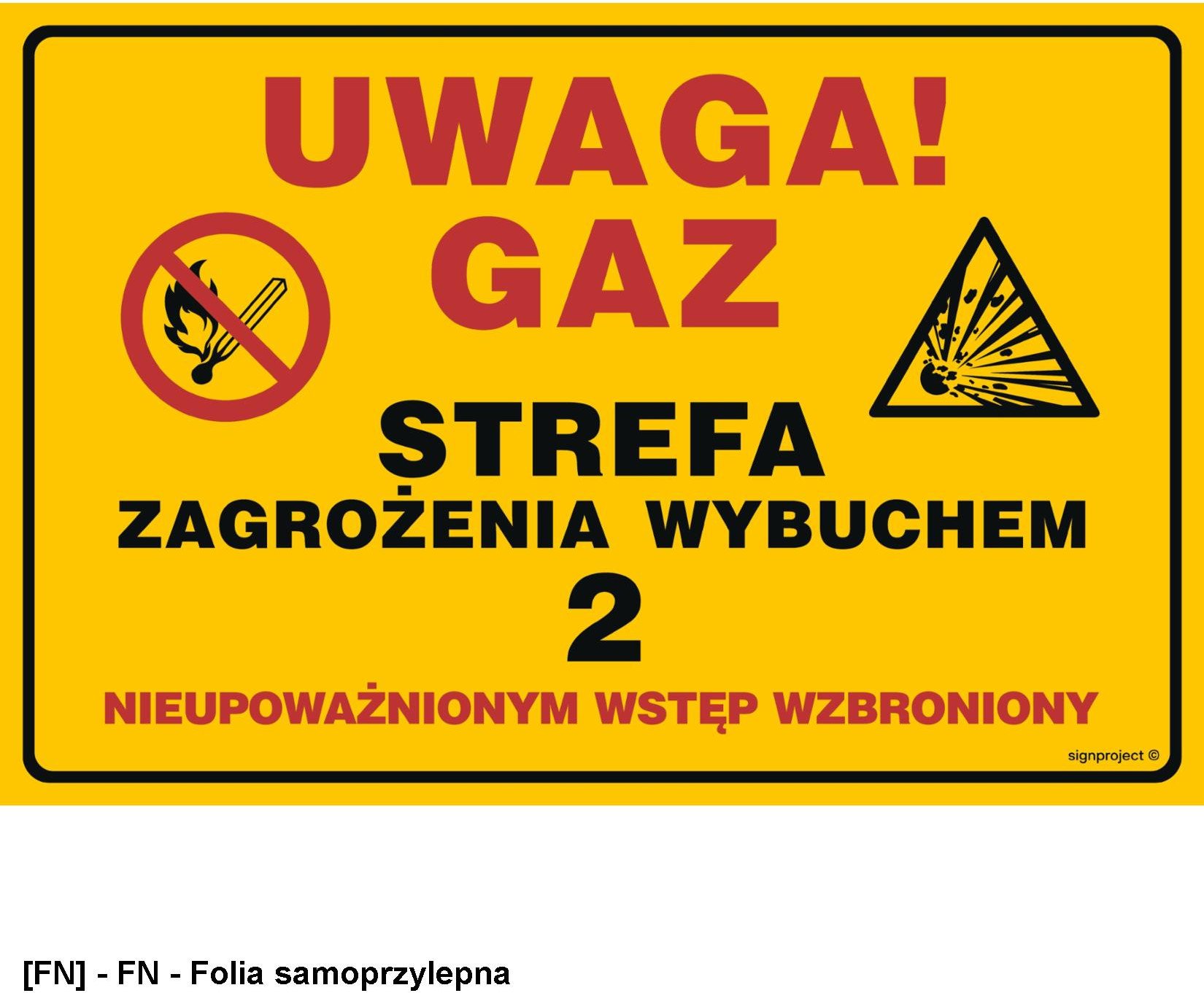 JD051 - Uwaga!Gaz.Strefa zagrożenia wybuchem 400x300