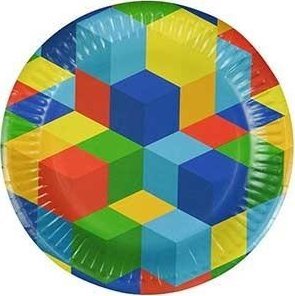 Arpex Talerze papierowe Klocki 18cm 8szt