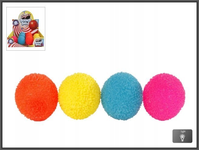 Hipo Piłeczka cukrowa 6cm świecąca 4 kolory, mix cena za 1 szt