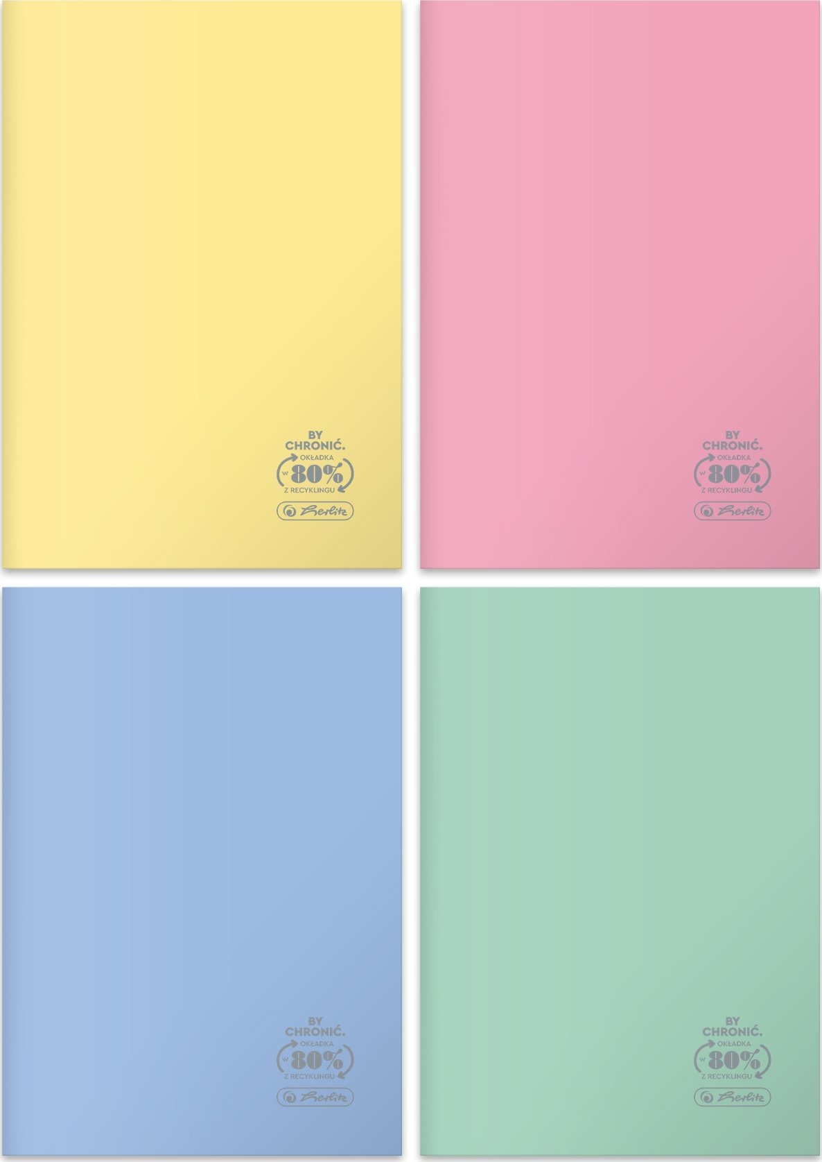Herlitz Zeszyt A4/60K kratka Eco PP Pastel Colors (5szt)