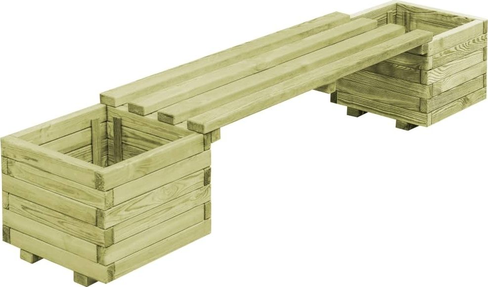 vidaXL Ławka ogrodowa z donicami, impregnowane drewno sosnowe FSC