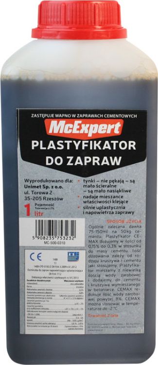 McExpert PLASTYFIKATOR DO ZAPRAW ZASTĘPUJĄCY WAPNO 1L [jm.SZT] - MC-500-0310