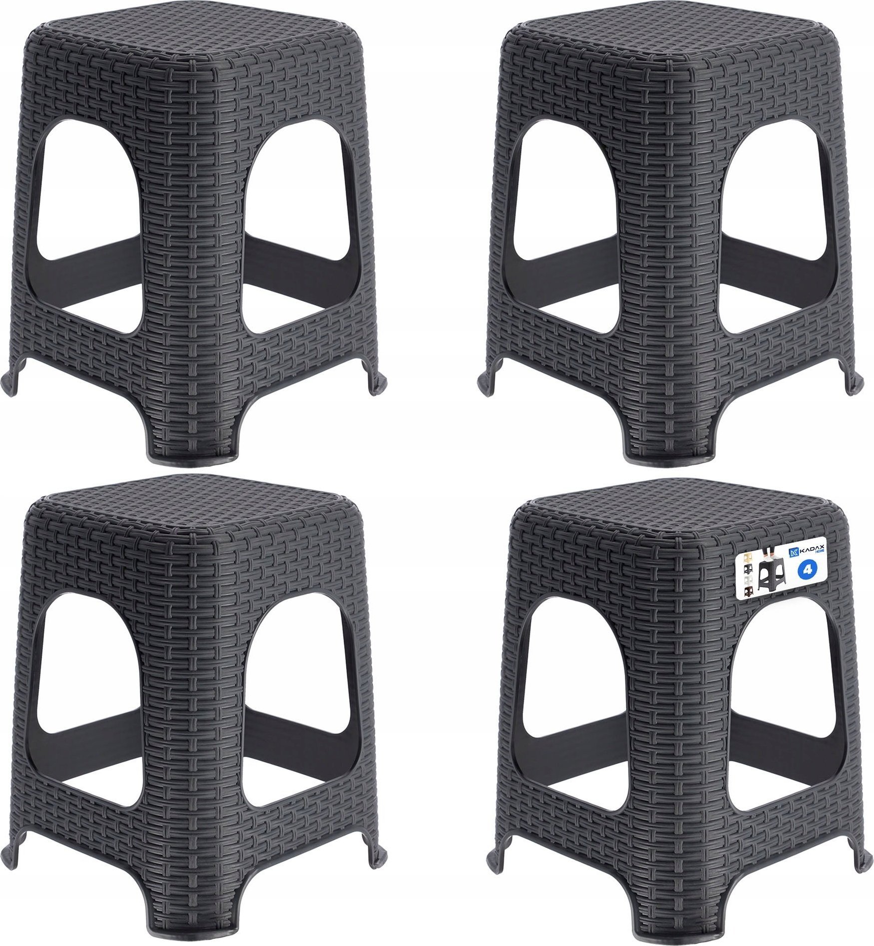 Kadax KADAX Taboret Kuchenny Stołek Taborety Szary 4szt