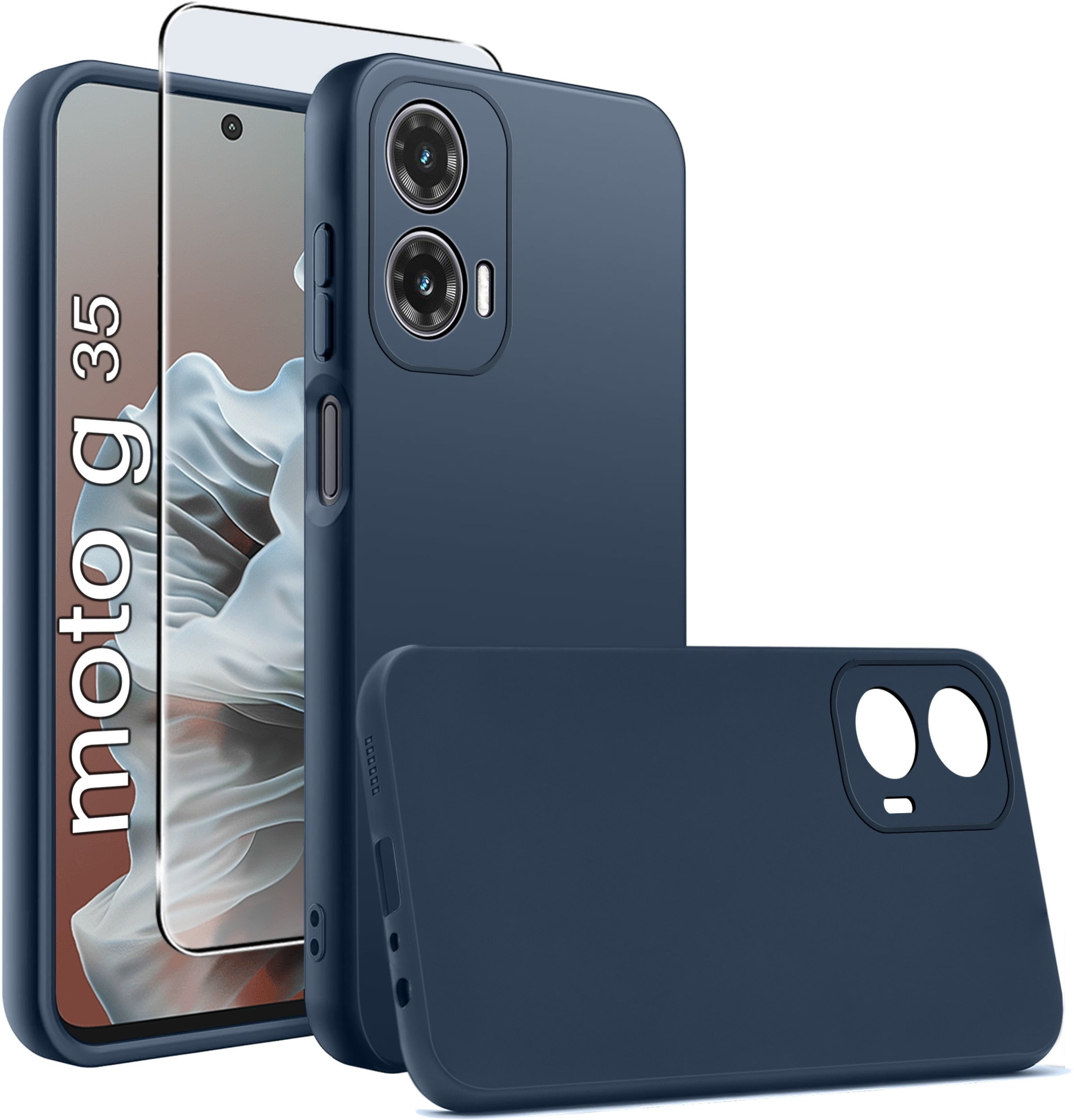 Etui do Motorola Moto G35 5G silikonowe MATOWE + Szkło ochronne 9H