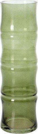 Koopman Wazon szklany ozdobny zielony na kwiaty 31 x 9 cm