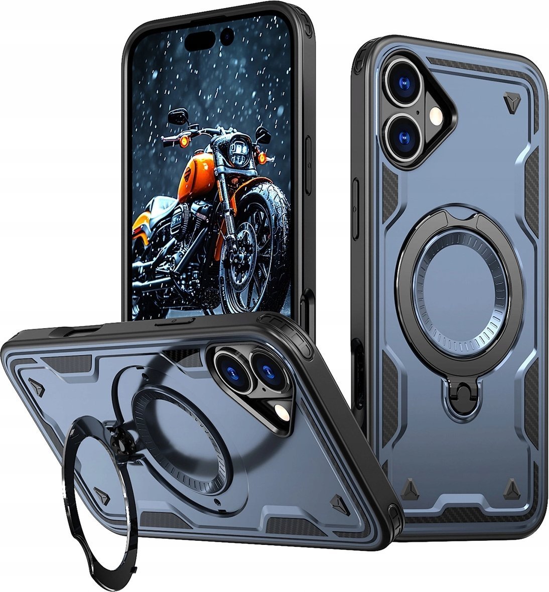 Hurtel Etui Hybrid Armor Trendy z MagSafe na iPhone 16 - niebieskie