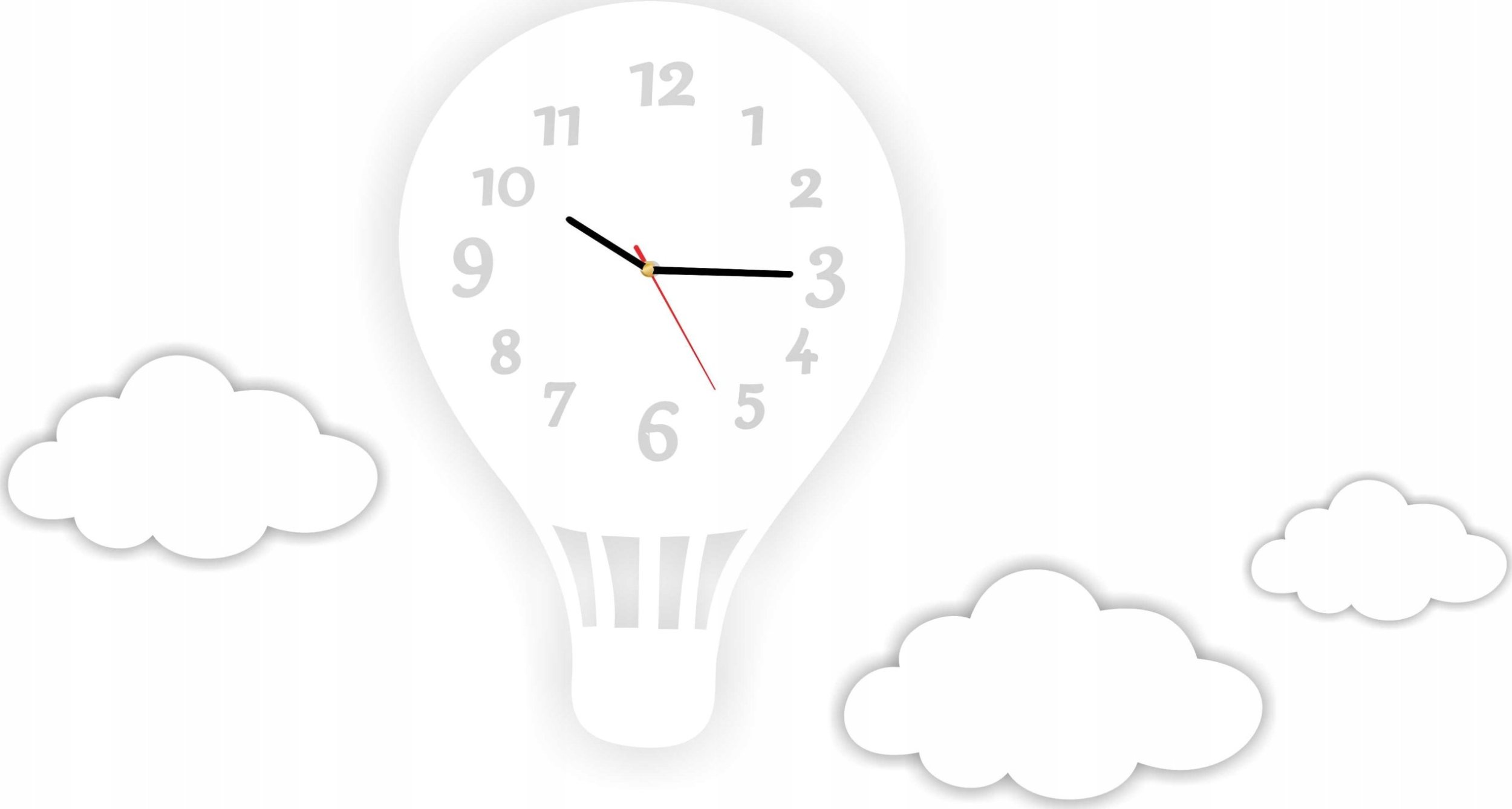 naSciane Zegar ścienny BALON chmurki styl skandynawski