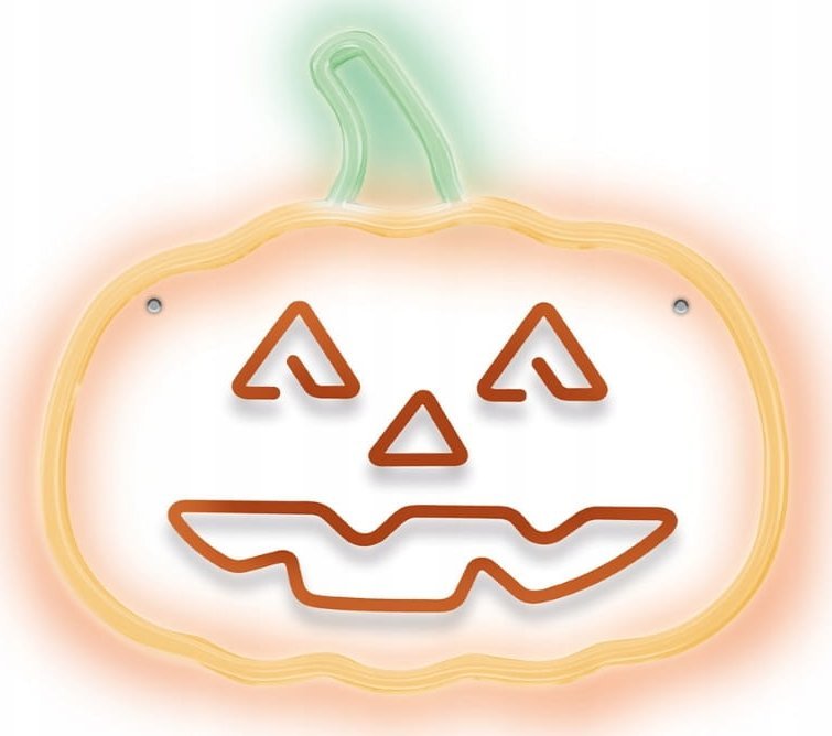 Dekoracja świąteczna Forever Light Neon LED dynia ścienny na USB 25x32,5x1,6cm halloween
