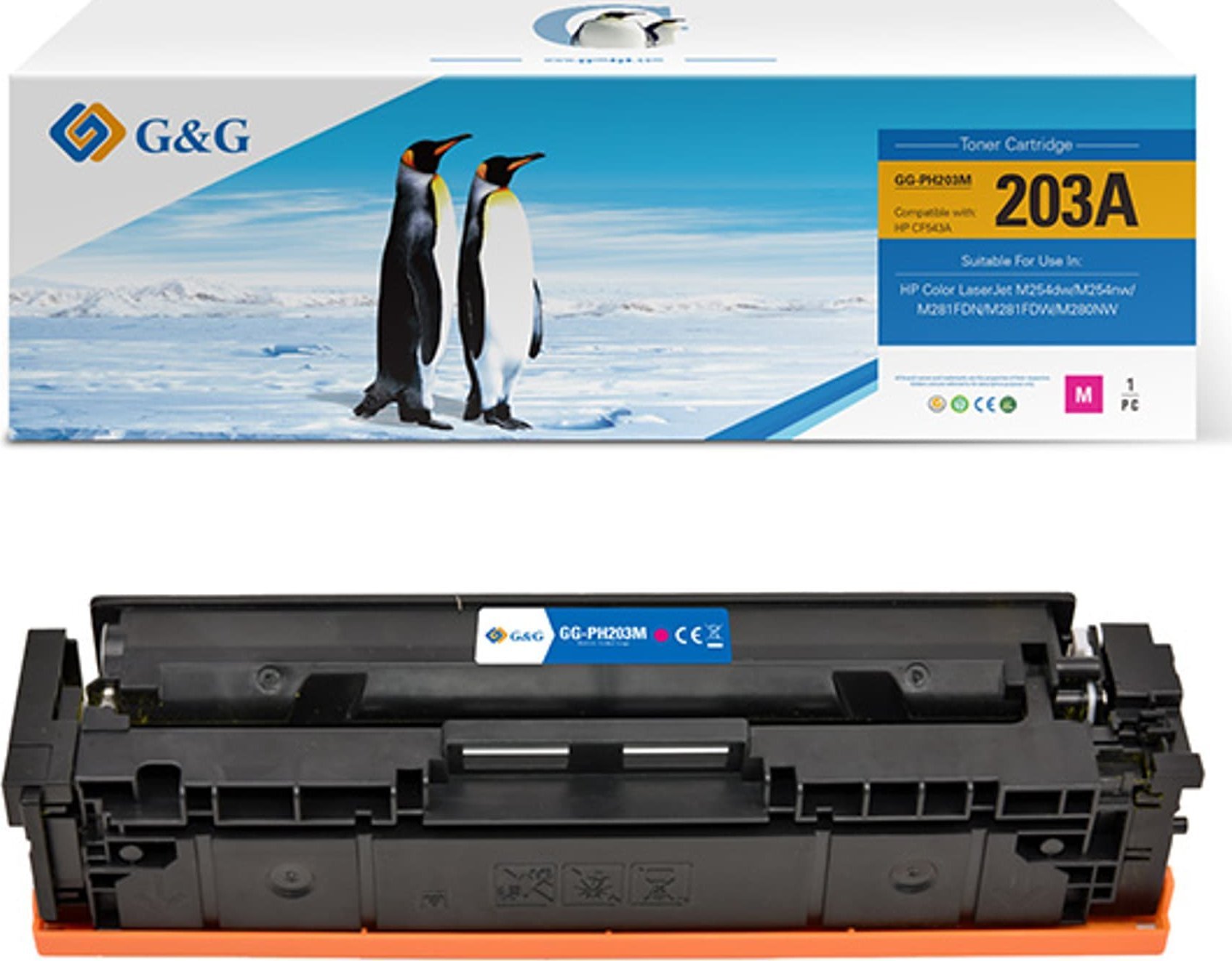 Toner G&G G&G kompatybilny toner z HP CF543A, NT-PH203M , HP 203A, magenta, 1300s