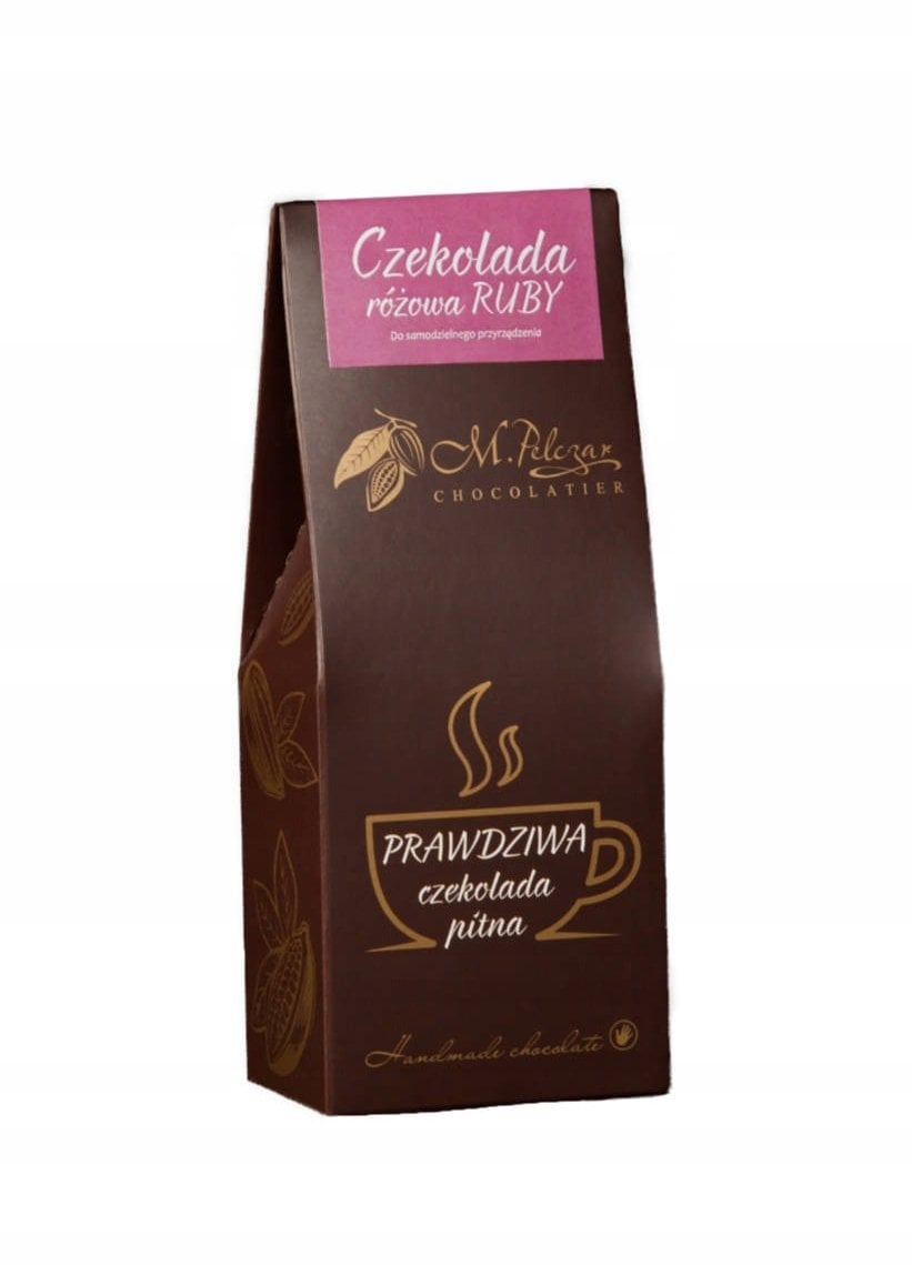 M.Pelczar Chocolatier Prawdziwa czekolada pitna - Różowa - RUBY 200g