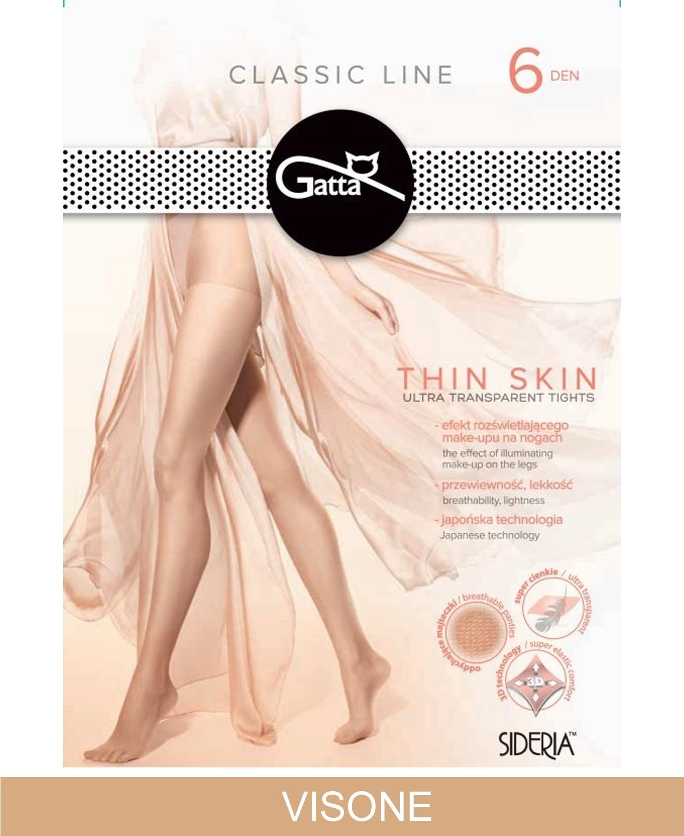 Gatta GATTA THIN SKIN 6 DEN 2-S / Visone