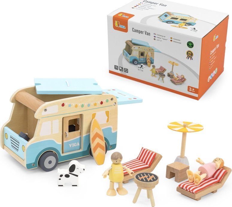 Viga Toys Drewniany Kamper Plaża