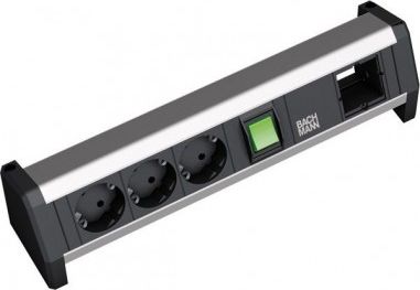 Listwa zasilająca Bachmann DESK 3 gniazda czarna