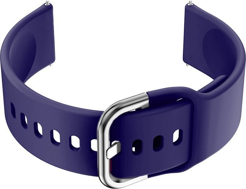 Pasek gumowy do smartwatch 18mm - granat/srebrny