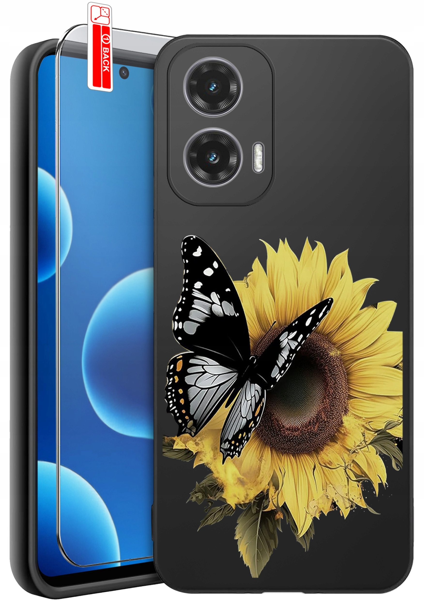 ETUI do Motorola Moto G45 5G | WZORY | SILIKONOWE MATT CASE + SZKŁO 9H