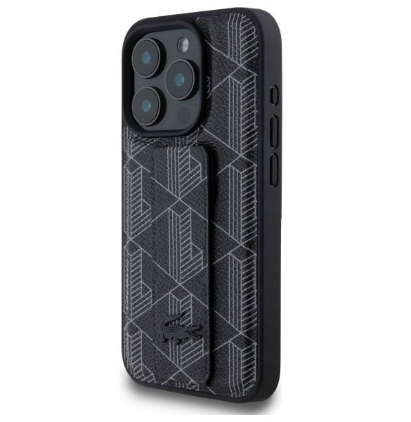 Lacoste LCHCP15LGSPBSK iPhone 15 Pro 6,1" czarny/black hardcase Grip Stand Mono