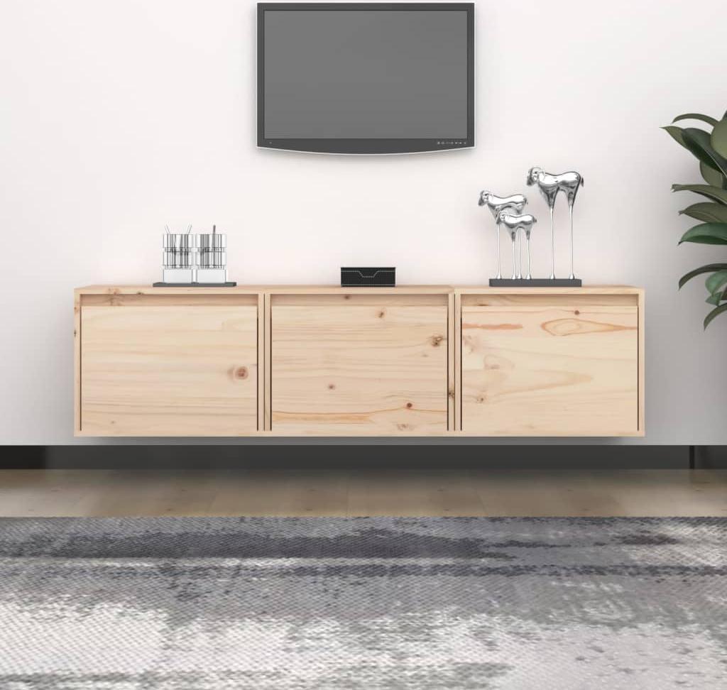 vidaXL vidaXL Szafki pod TV, 3 szt., lite drewno sosnowe