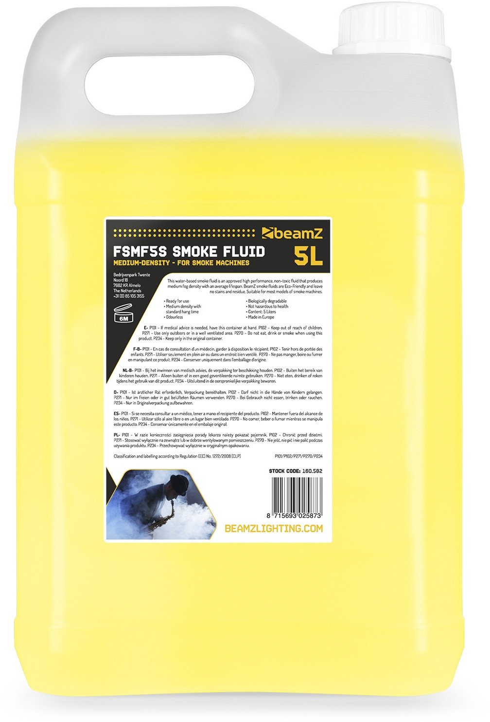 Płyn do wytwornicy dymu 5L Medium FSMF5S BeamZ one size