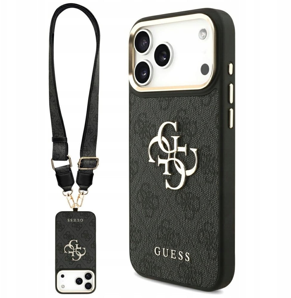 Etui Guess 4G Big 4G Classic Logo Big Strap Metal Buttons do iPhone 17 Pro Max czarny