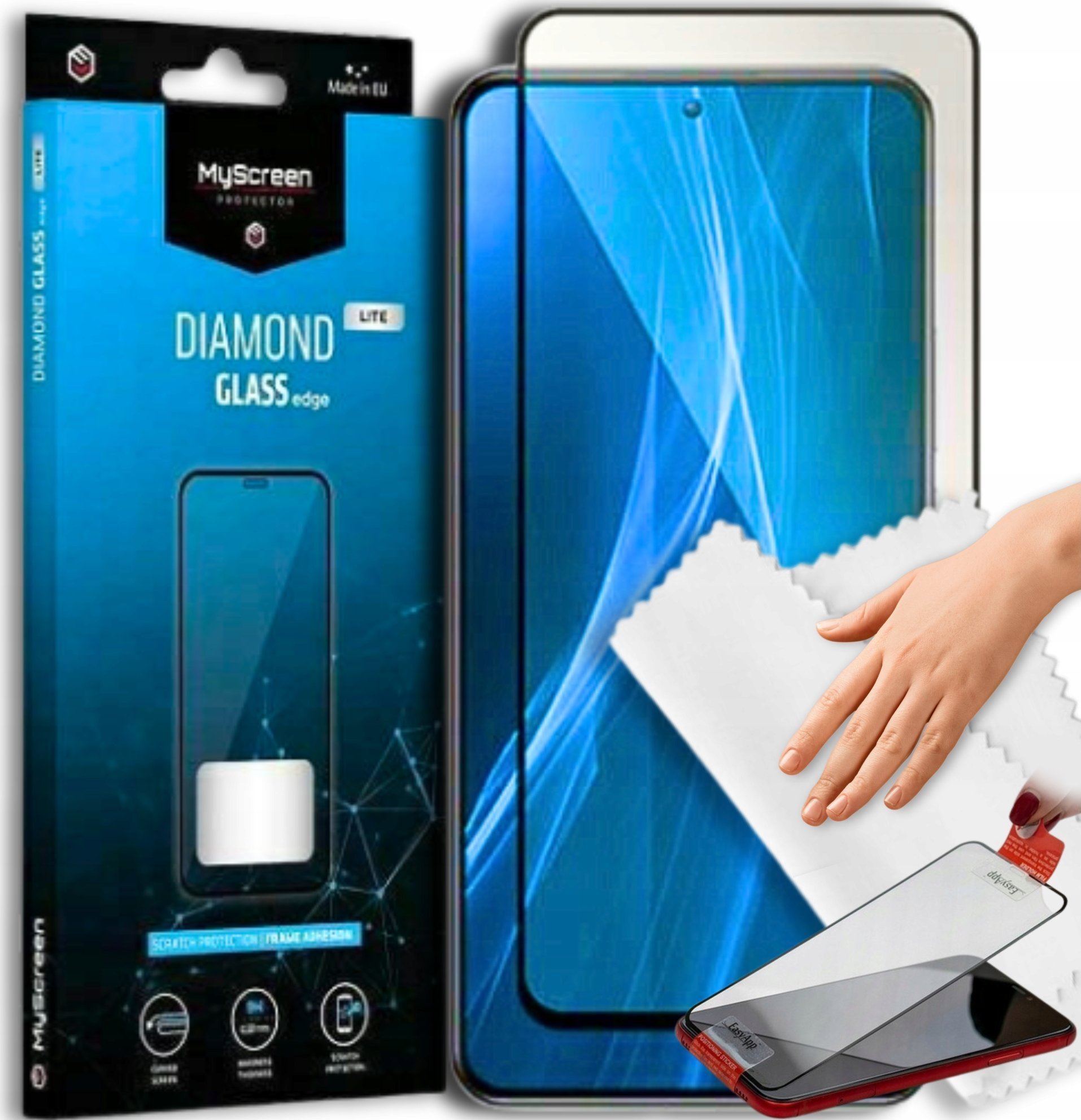 MyScreen Protector Xiaomi 14T/ 14T Pro - Szkło hartowane na lekko zaokrąglone ekrany DIAMOND GLASS LITE edge FULL GLUE