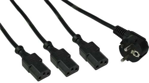 Kabel zasilający InLine rozgałęźnik 1x - 3x C13, 1,8m (16653B)