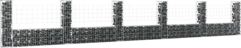 vidaXL Ogrodzenie gabionowe z 6 słupkami, żelazo, 620x20x100 cm!