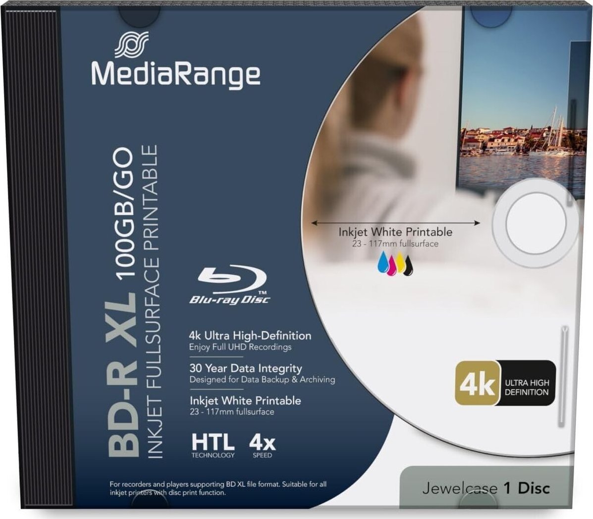 MediaRange MediaRange BD-R XL 100GB 4x bedruckbar Disc im Jewelcase