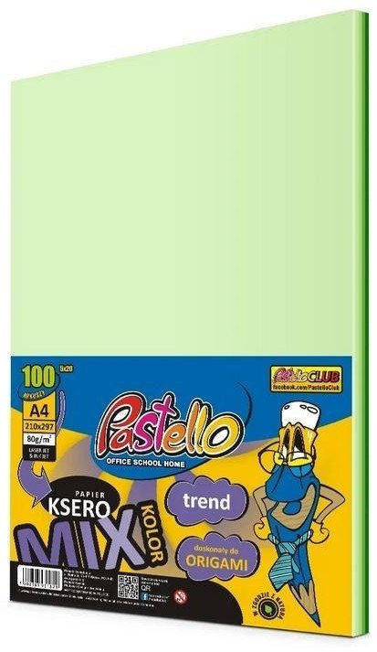 Papier ksero A4 80g 5 kolorów zielonych 100 arkusz