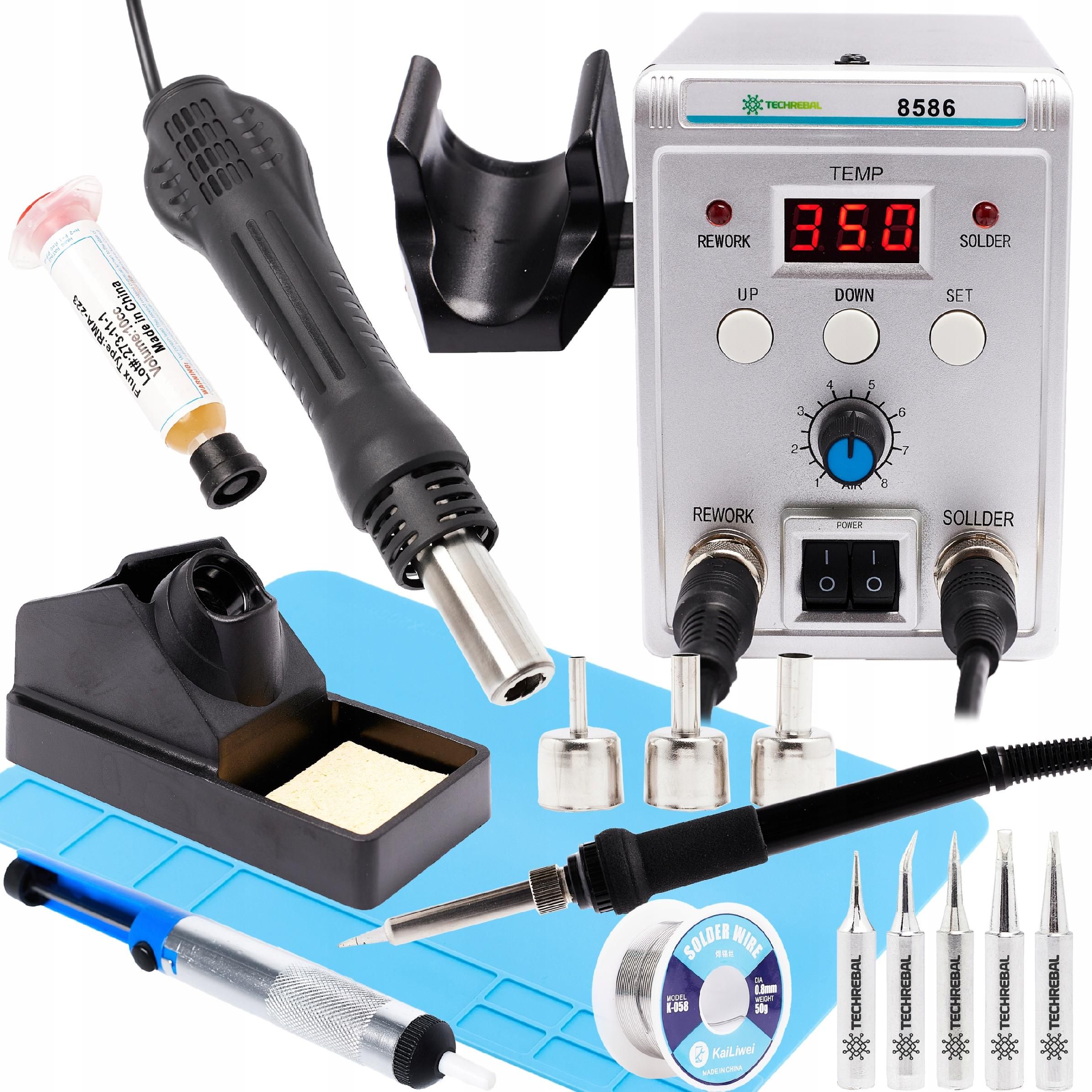 Techrebal STACJA LUTOWNICZA 2W1 HOTAIR LUTOWNICA 8586 GROTY