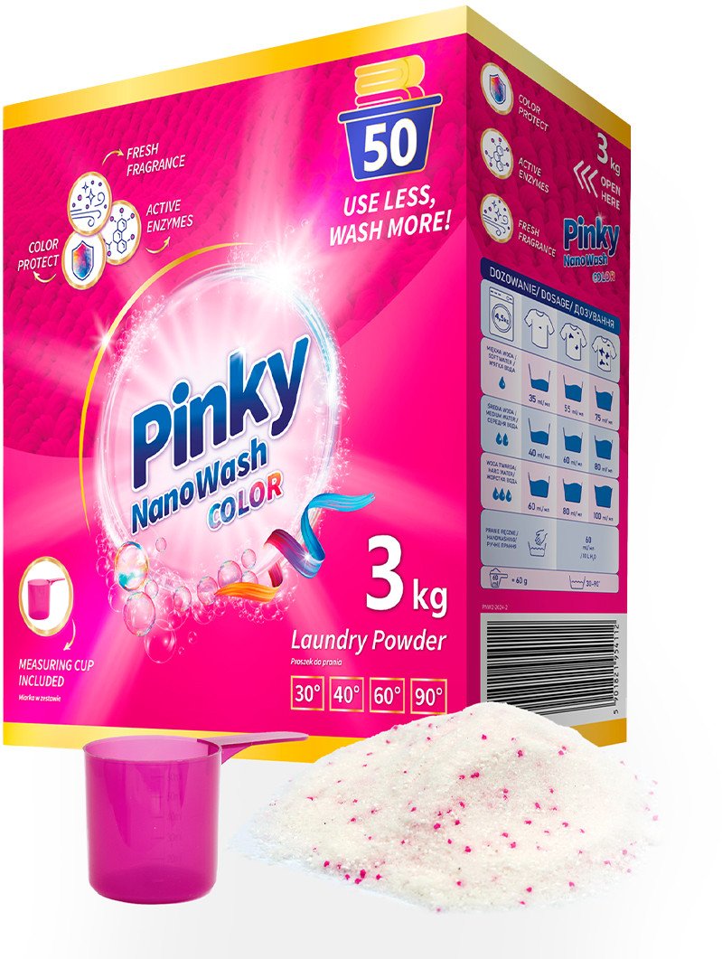 Proszek do prania koloru 50 prań 3kg NanoWash Color PINKY