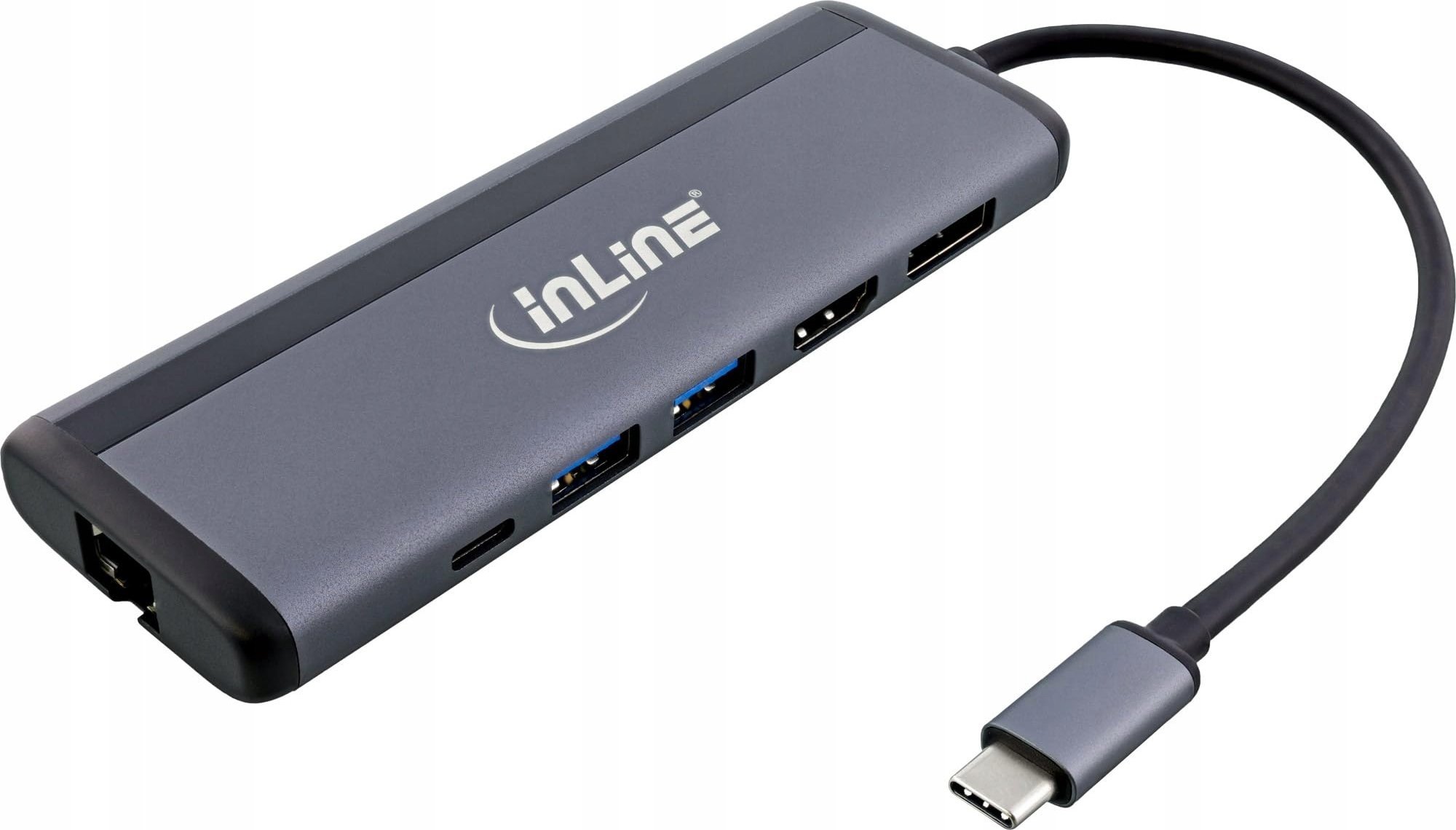 InLine InLine® 8-in-1 USB-C Multihub Dockingstation, HDMI, DisplayPort, USB 3.2, PD 3.0 100W, MST