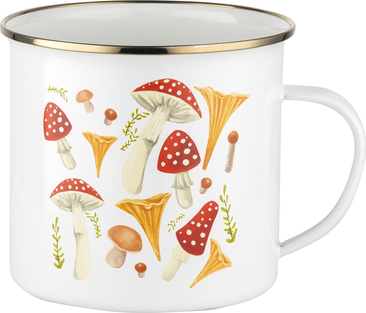 Emalia Pleszew Kubek emaliowany Emalia Polska Pleszew Grzybki 12 cm 1,25 l