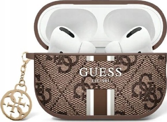 Guess Guess GUA2P4RPSW AirPods 1/2 cover brown/brown 4G Printed Stripes Charm